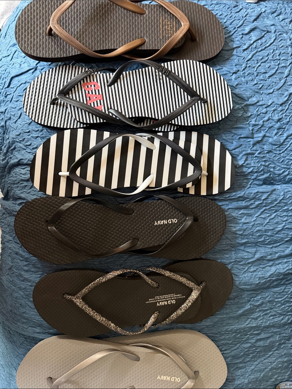 Bundle of Old Navy and Gap Flip Flops - Size 7/8 all brand new